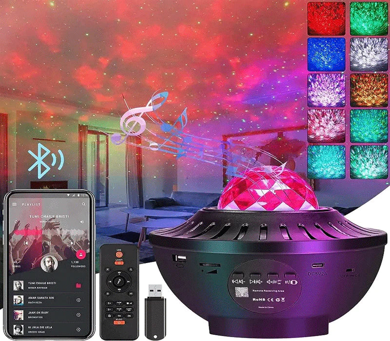 Remote Controlled Galaxy Projector with Speaker