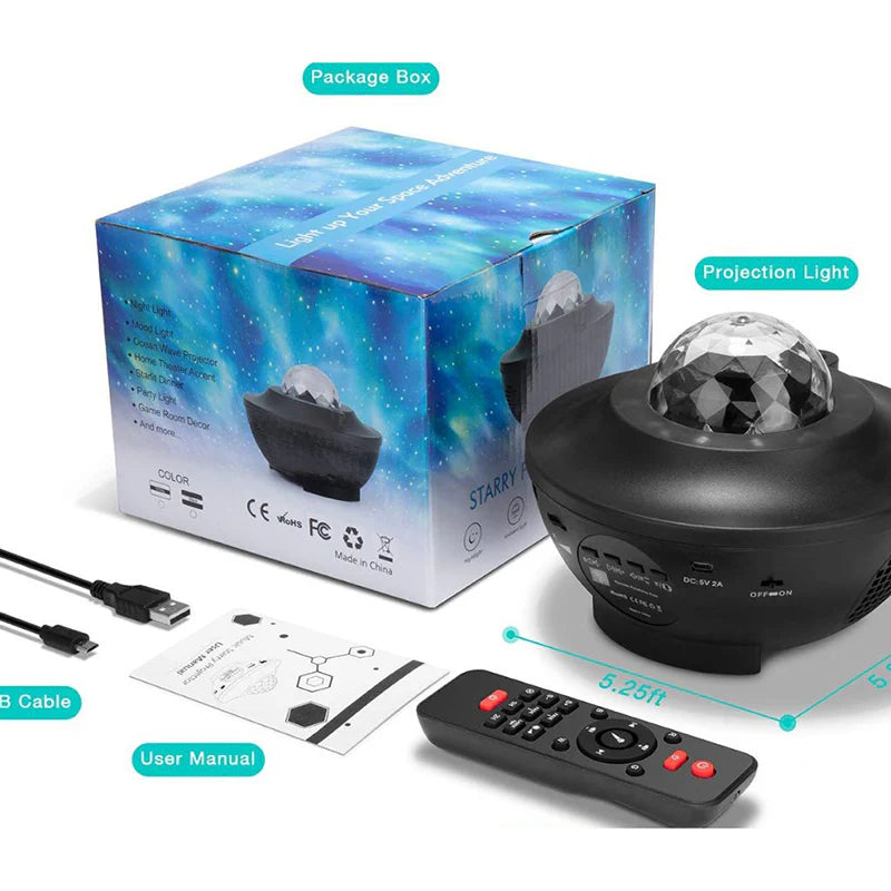 Remote Controlled Galaxy Projector with Speaker